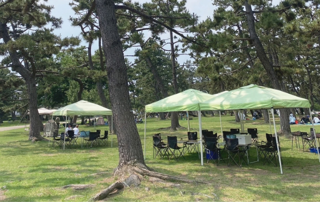 浜寺公園のBBQエリア設備