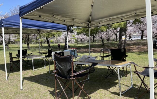 春はお花見を楽しみながらBBQ