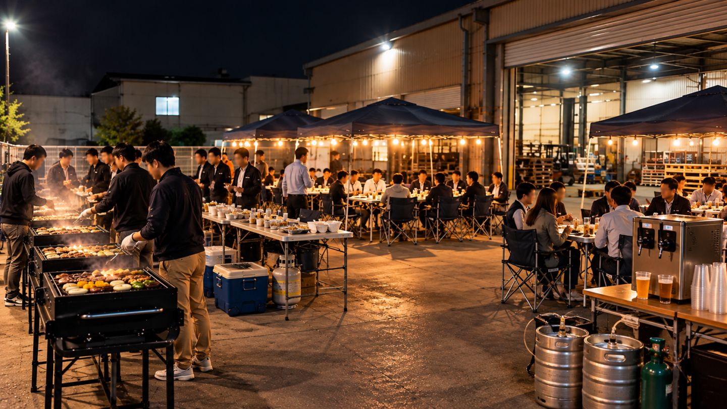 大阪で夜間BBQ・ナイトBBQを楽しむ会社・団体利用のイメージ